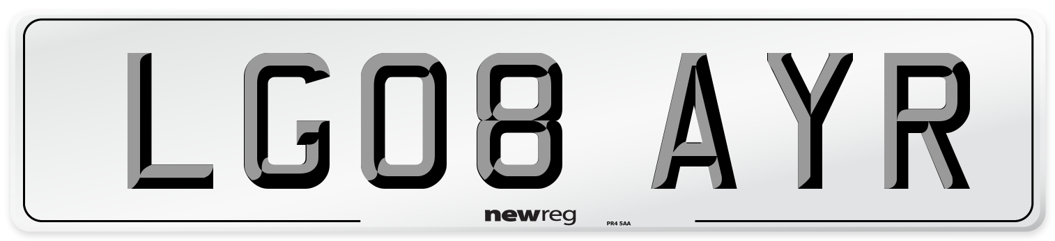 LG08 AYR Number Plate from New Reg